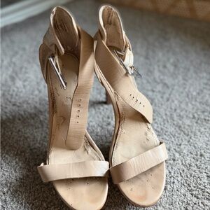 Calvin Klein Beige Leather Stiletto Heels